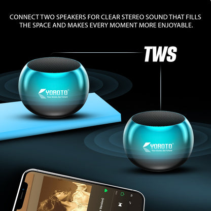 Mini Wireless Bluetooth Speaker 6W Crystal Clear Sound Metallic Body YOROTO YO-MTUNE1