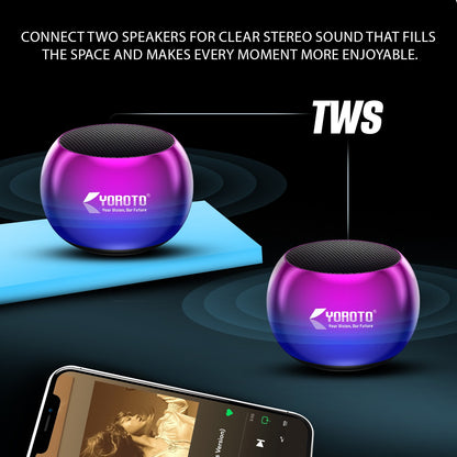 Mini Wireless Bluetooth Speaker 6W Crystal Clear Sound Metallic Body YOROTO YO-MTUNE1