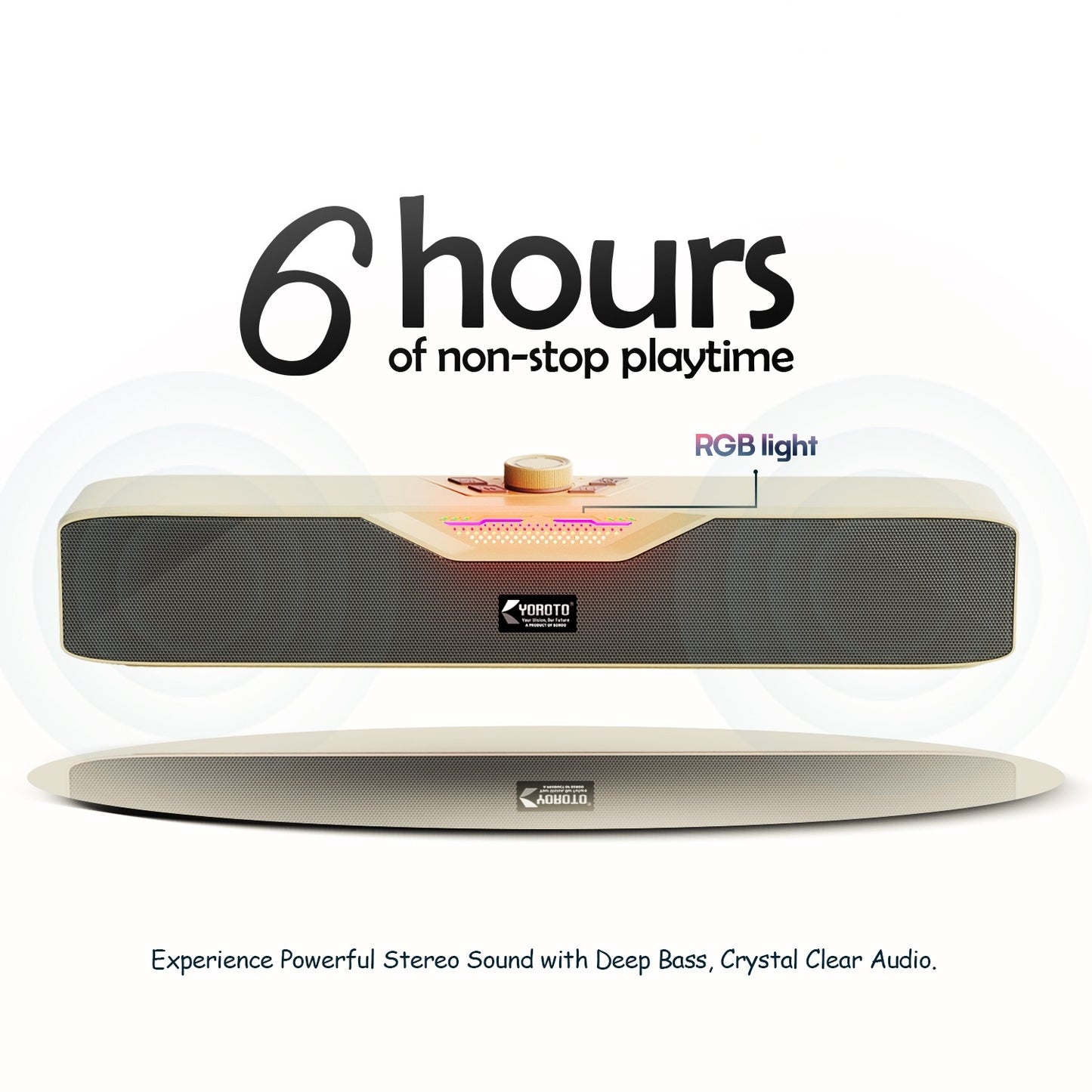 Wireless Bluetooth Speaker 20W, 6 Hours Playback & TWS Pairing YOROTO YO-SP30