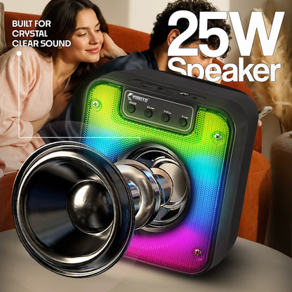 Wireless Bluetooth Speaker | 25W Sound, 4 Hours Playback, Karaoke Mic & TWS Yoroto J-17