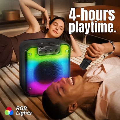 Wireless Bluetooth Speaker | 25W Sound, 4 Hours Playback, Karaoke Mic & TWS Yoroto J-17