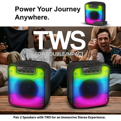 Wireless Bluetooth Speaker | 25W Sound, 4 Hours Playback, Karaoke Mic & TWS Yoroto J-17