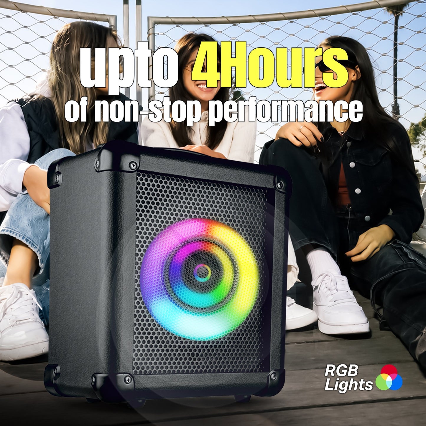 Wireless Bluetooth Speaker | 50W Sound, 4 Hours Playback, Karaoke Mic & TWS Yoroto J-19
