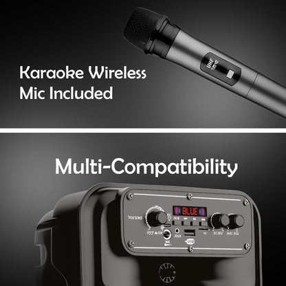 Wireless Bluetooth Speaker | 40W Sound, 4 Hours Playback, Karaoke Mic & TWS Yoroto J-21