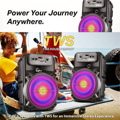 Wireless Bluetooth Speaker | 40W Sound, 4 Hours Playback, Karaoke Mic & TWS Yoroto J-29