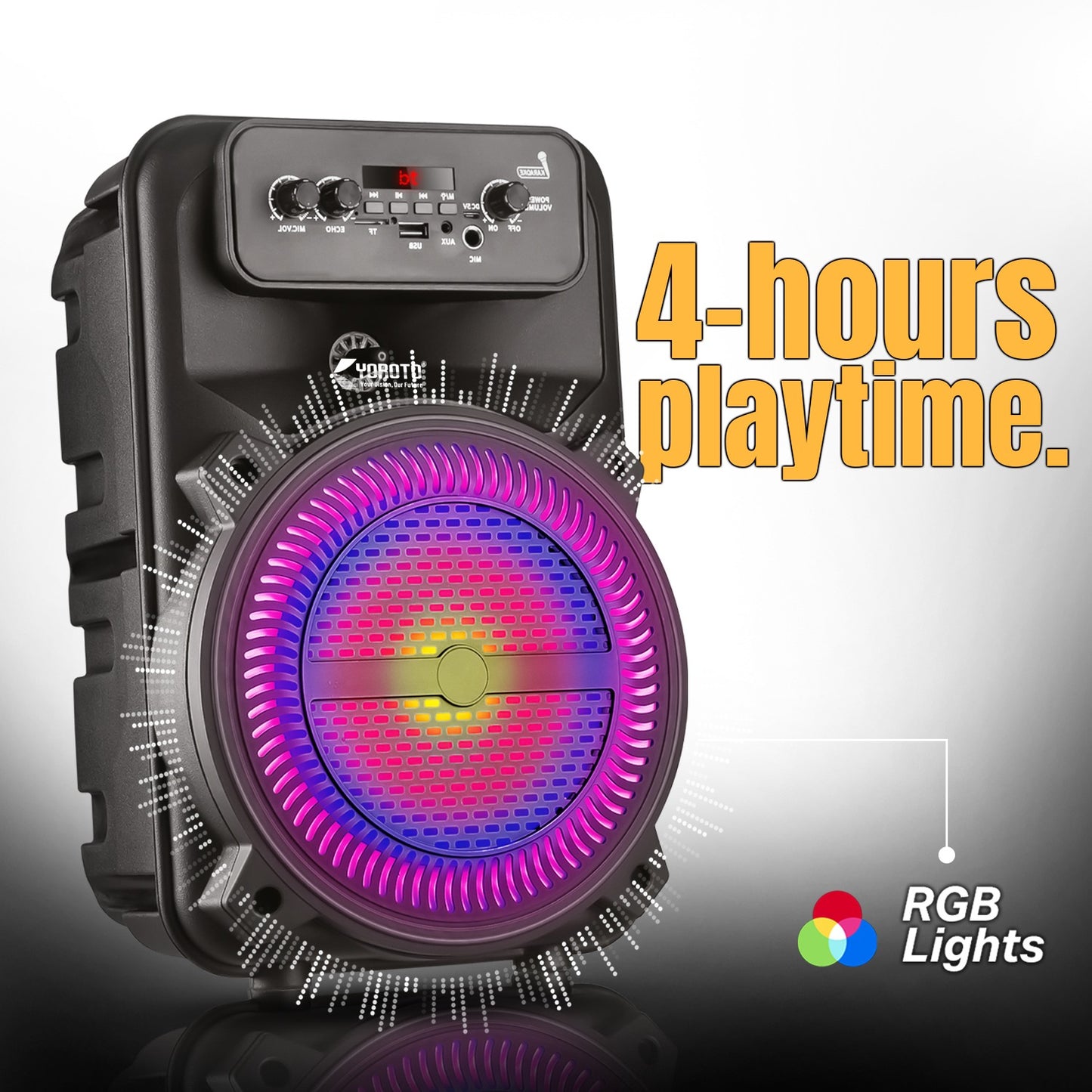 Wireless Bluetooth Speaker | 40W Sound, 4 Hours Playback, Karaoke Mic & TWS Yoroto J-29