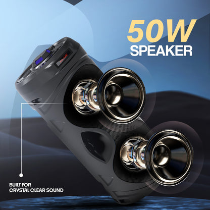 Wireless Bluetooth Speaker | 50W Sound, 4 Hours Playback, Karaoke Mic, RGB Lights & TWS Yoroto J-2