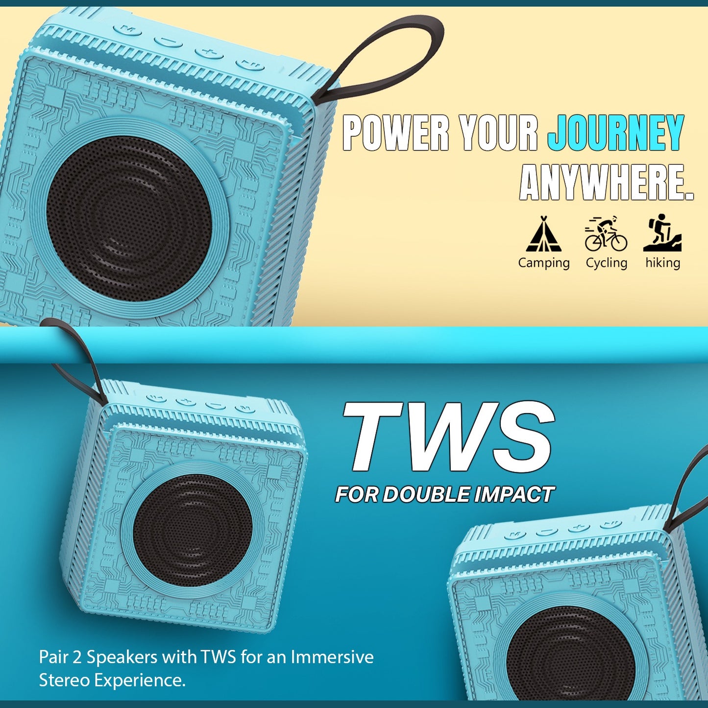 Wireless Bluetooth Speaker | 10W Sound, 4 Hours Playback, TWS & All-in-One Connectivity Yoroto YO-376