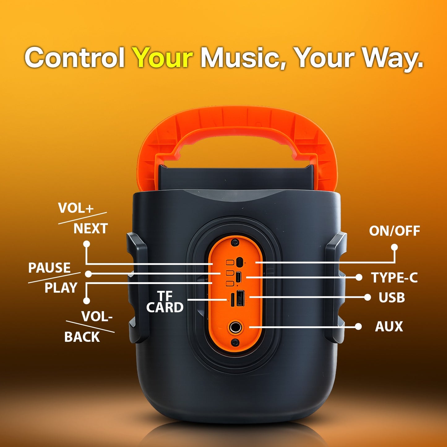 Wireless Bluetooth Speaker | 25W Powerful Sound with 4 Hours Playback & TWS Yoroto YO-J-12