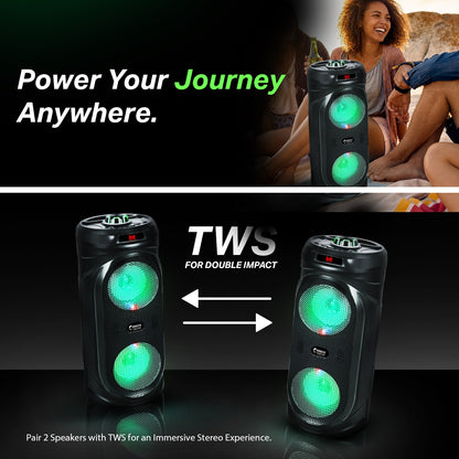 Wireless Bluetooth Speaker | 40W Sound, Karaoke Mic, RGB Light & TWS Yoroto YO-J-5