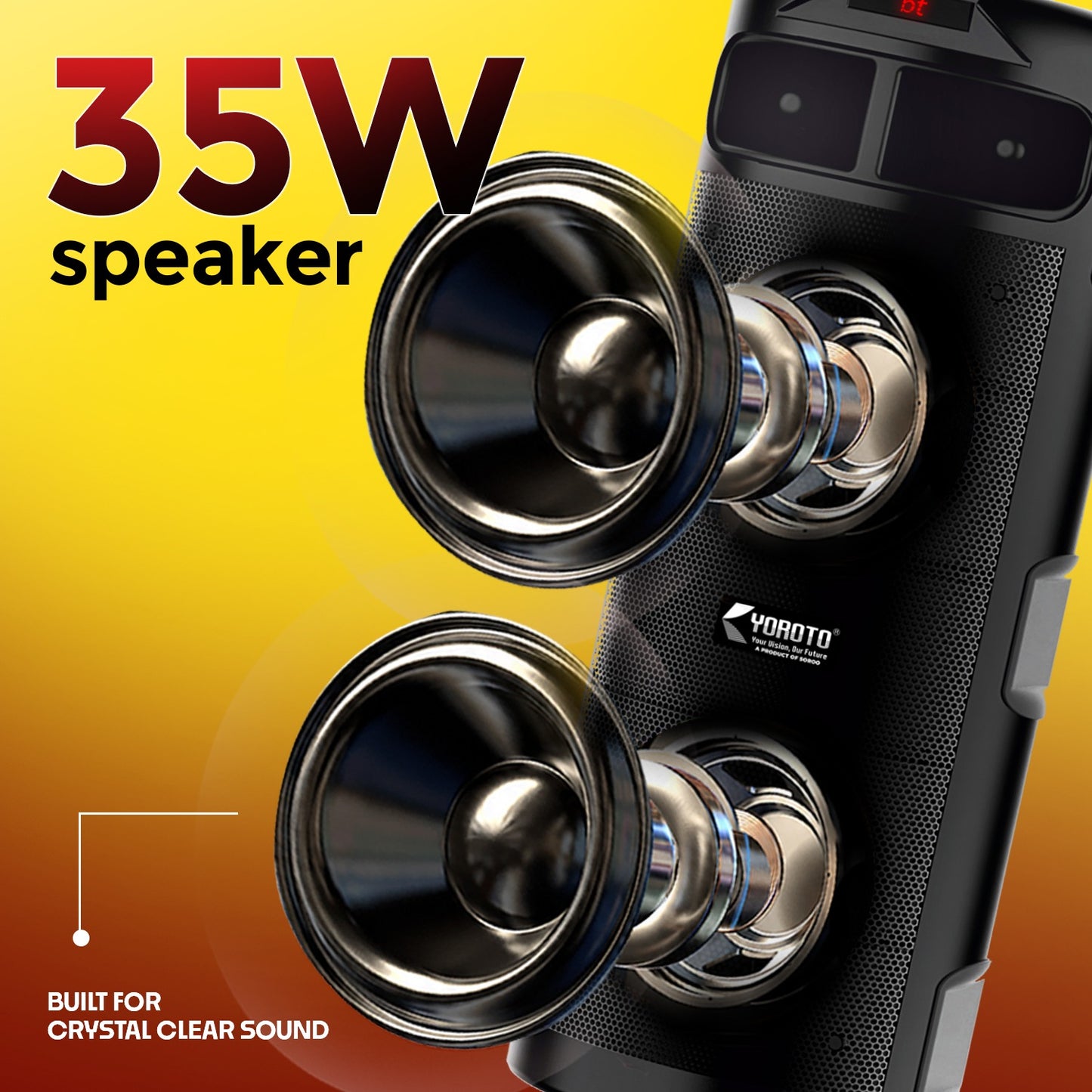 Wireless Bluetooth Speaker | 35W Sound, Karaoke Mic & TWS Yoroto YO-J-9