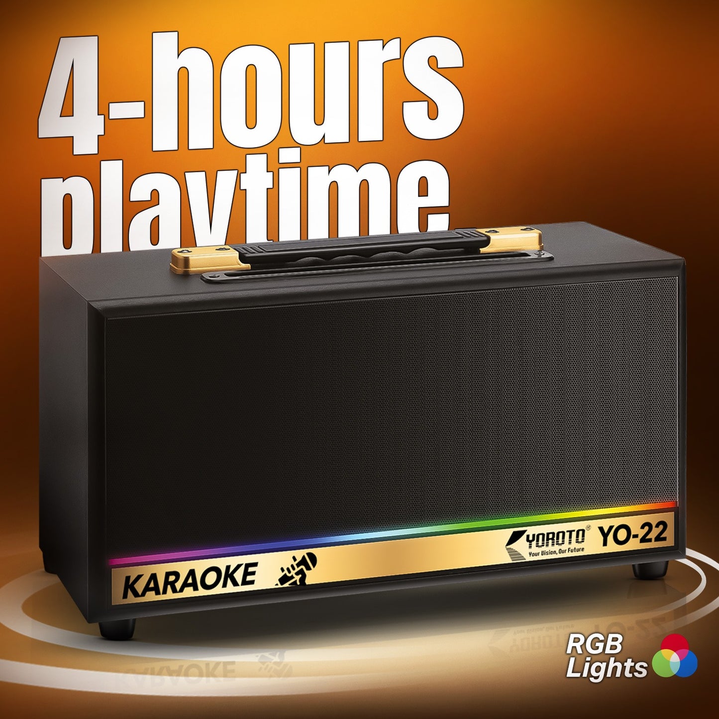 Wireless Bluetooth Speaker | 30W Sound, 4 Hours Playback, Wireless Karaoke Mic & TWS Yoroto J-22