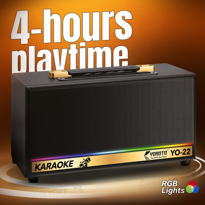 Wireless Bluetooth Speaker | 30W Sound, 4 Hours Playback, Wireless Karaoke Mic & TWS Yoroto J-22