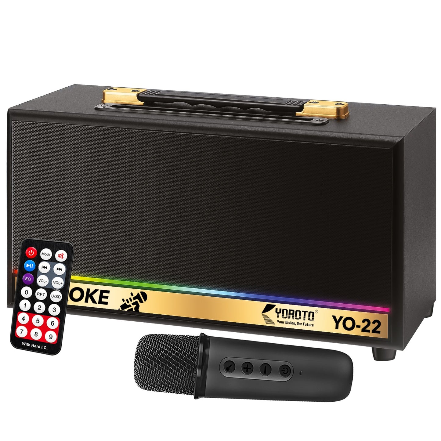 Wireless Bluetooth Speaker | 30W Sound, 4 Hours Playback, Wireless Karaoke Mic & TWS Yoroto J-22