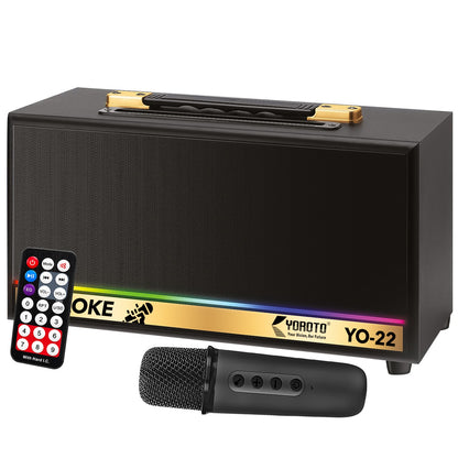 Wireless Bluetooth Speaker | 30W Sound, 4 Hours Playback, Wireless Karaoke Mic & TWS Yoroto J-22