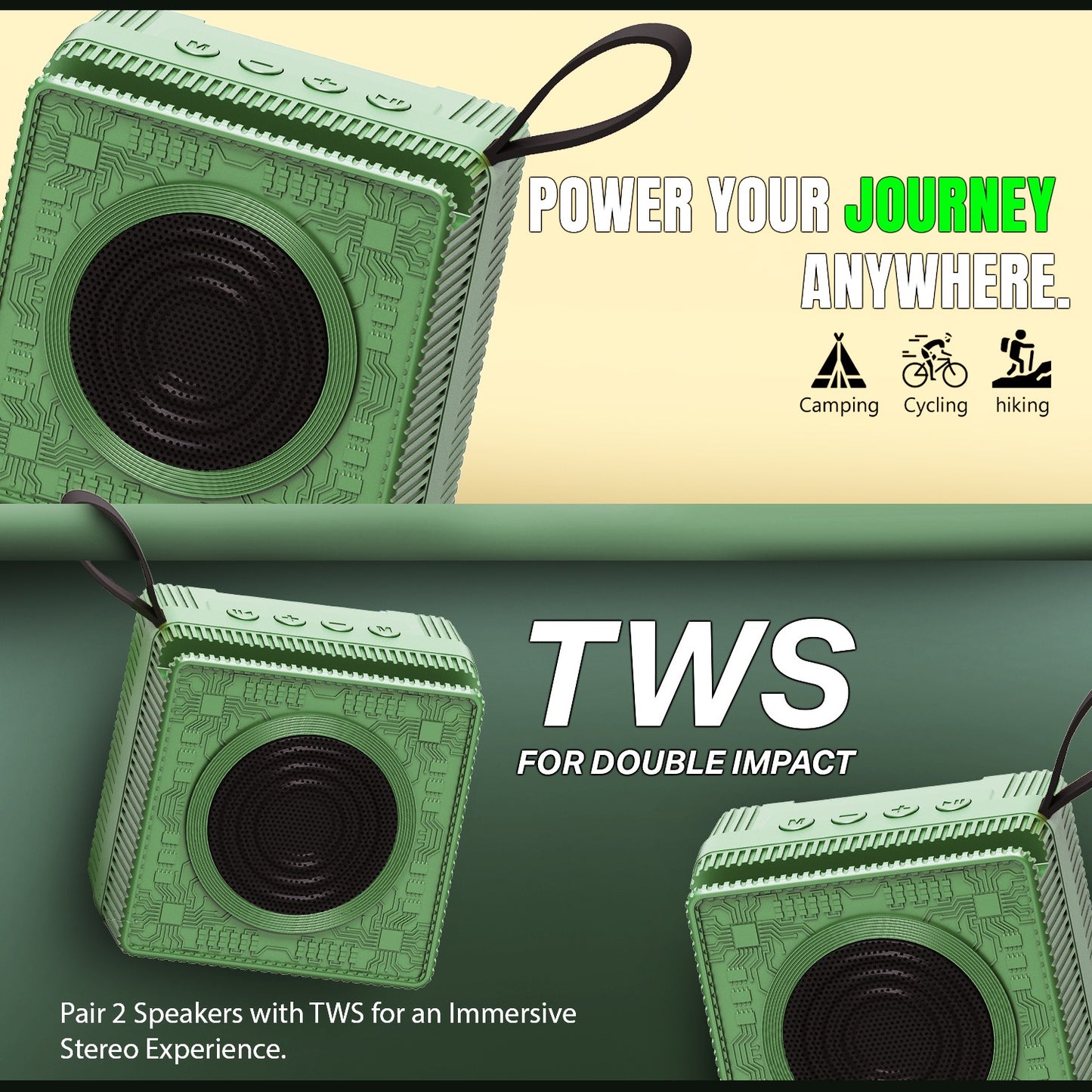 Wireless Bluetooth Speaker | 10W Sound, 4 Hours Playback, TWS & All-in-One Connectivity Yoroto YO-376