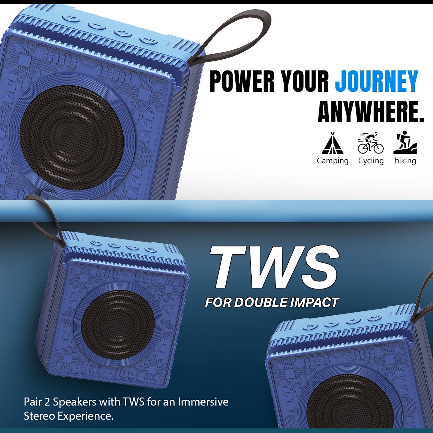 Wireless Bluetooth Speaker | 10W Sound, 4 Hours Playback, TWS & All-in-One Connectivity Yoroto YO-376