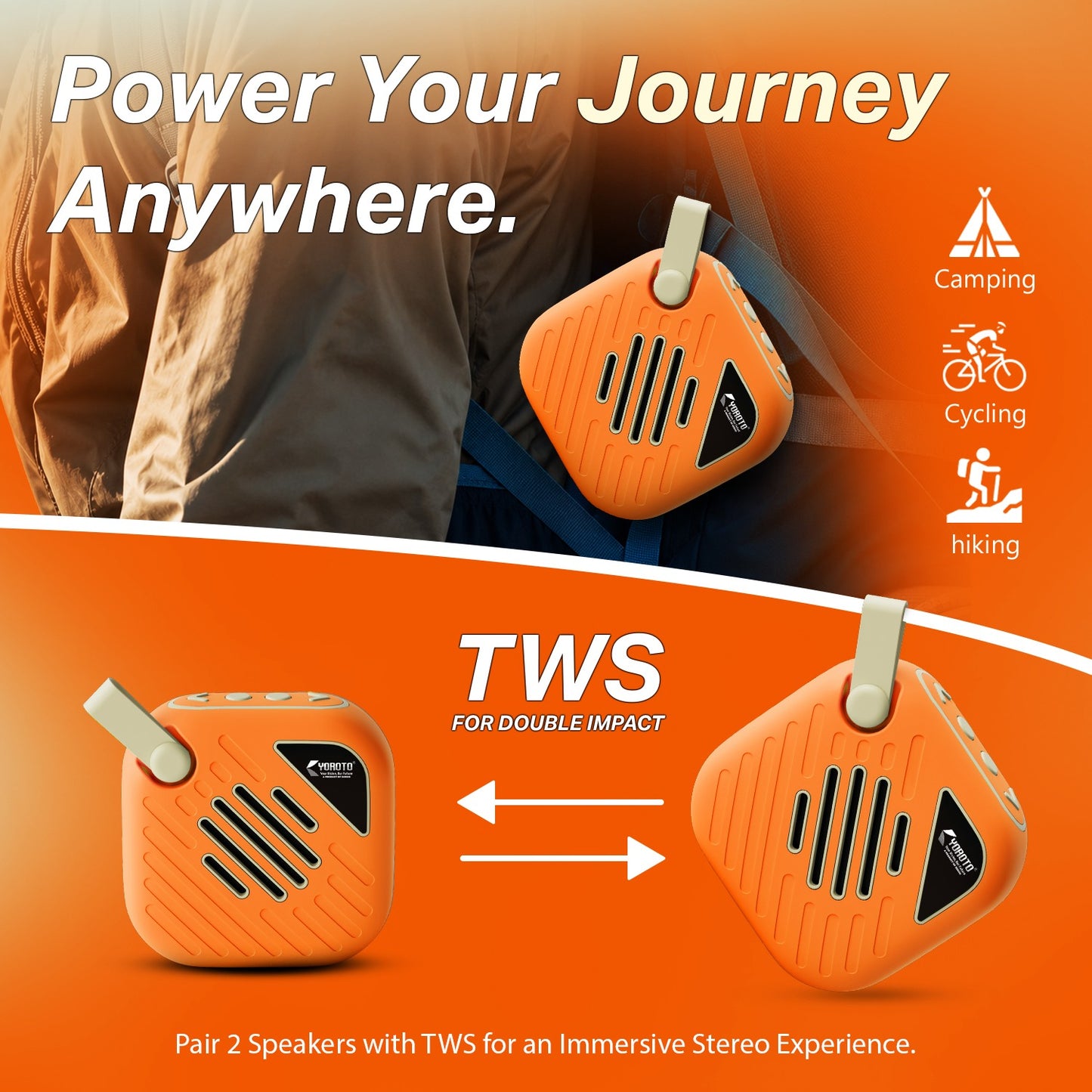 Wireless Bluetooth Speaker | 6W Sound with 4 Hours Playback & TWS Yoroto YO-392