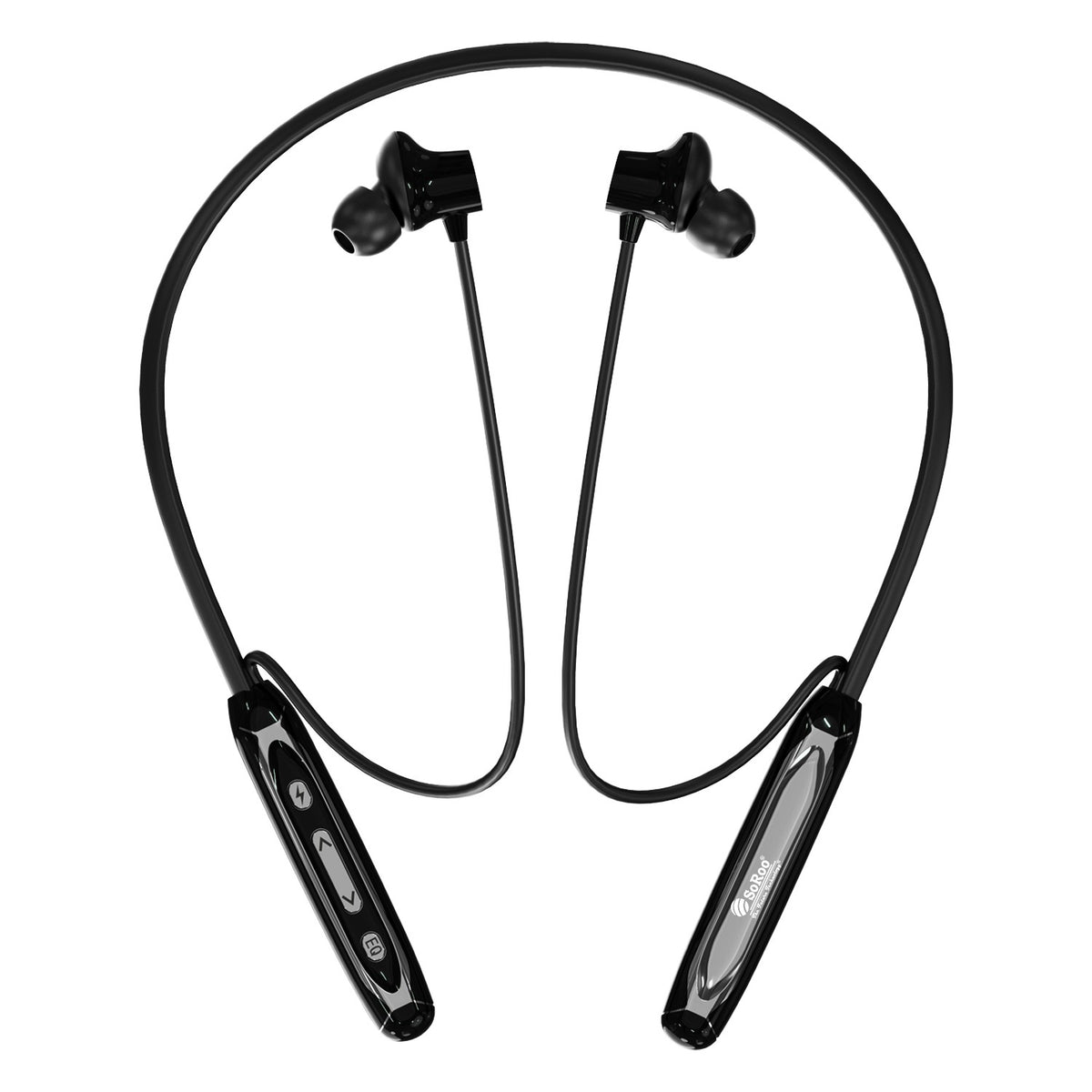 Wireless Neckband Earphones | 100 Hours Playtime, Bluetooth 5.4 & Type-C | Soroo SR-IBAND49 – Black/Green