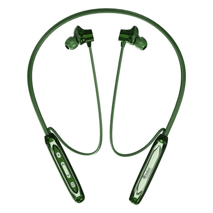 Wireless Neckband Earphones | 100 Hours Playtime, Bluetooth 5.4 & Type-C | Soroo SR-IBAND49 – Black/Green