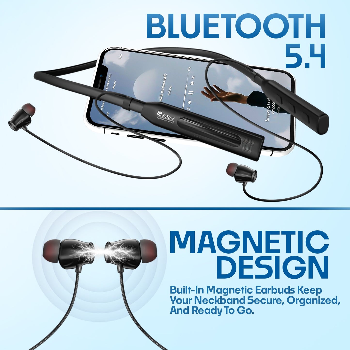 Bluetooth Neckband Earphones Deep Bass ENC Calling Type-C Fast Charging i Neck 91