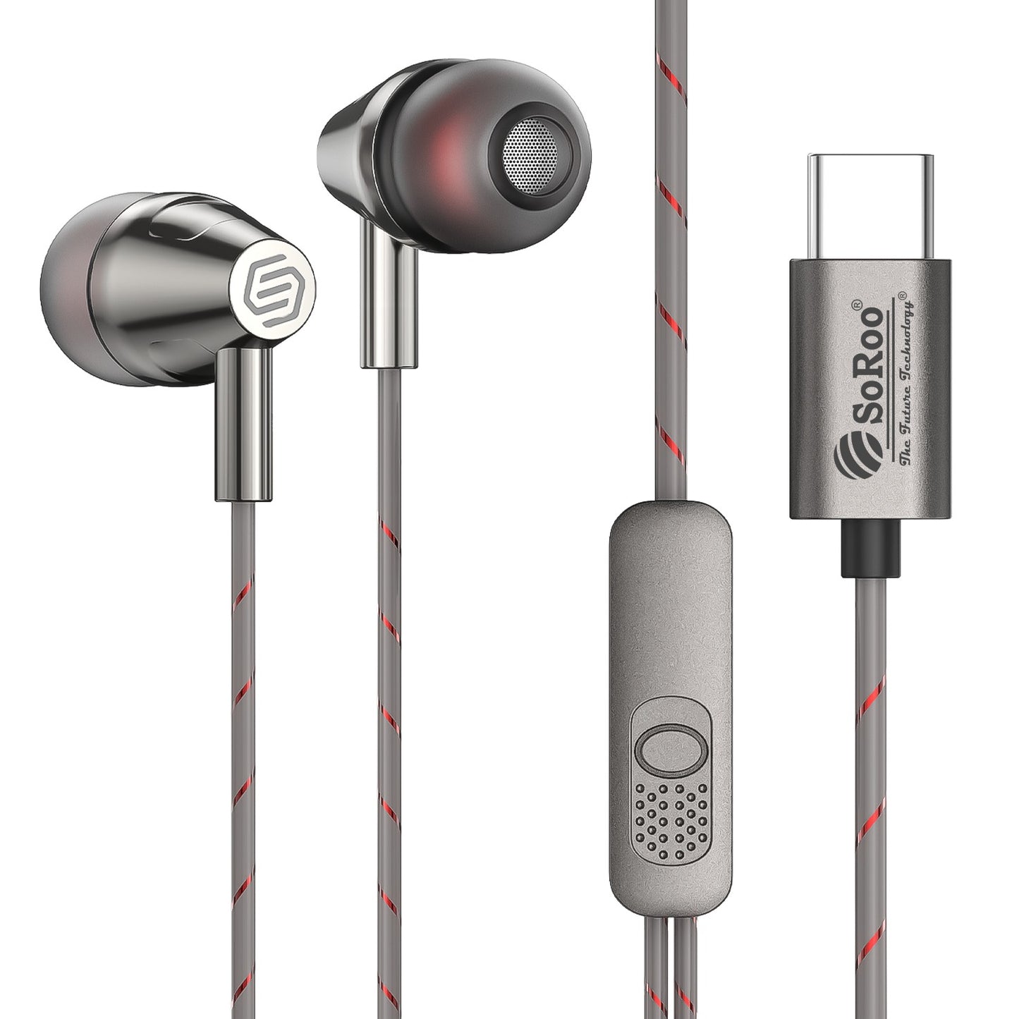Wired Earphones with Mic 13mm Driver Hi-Fi Sound Type-C iTune 4
