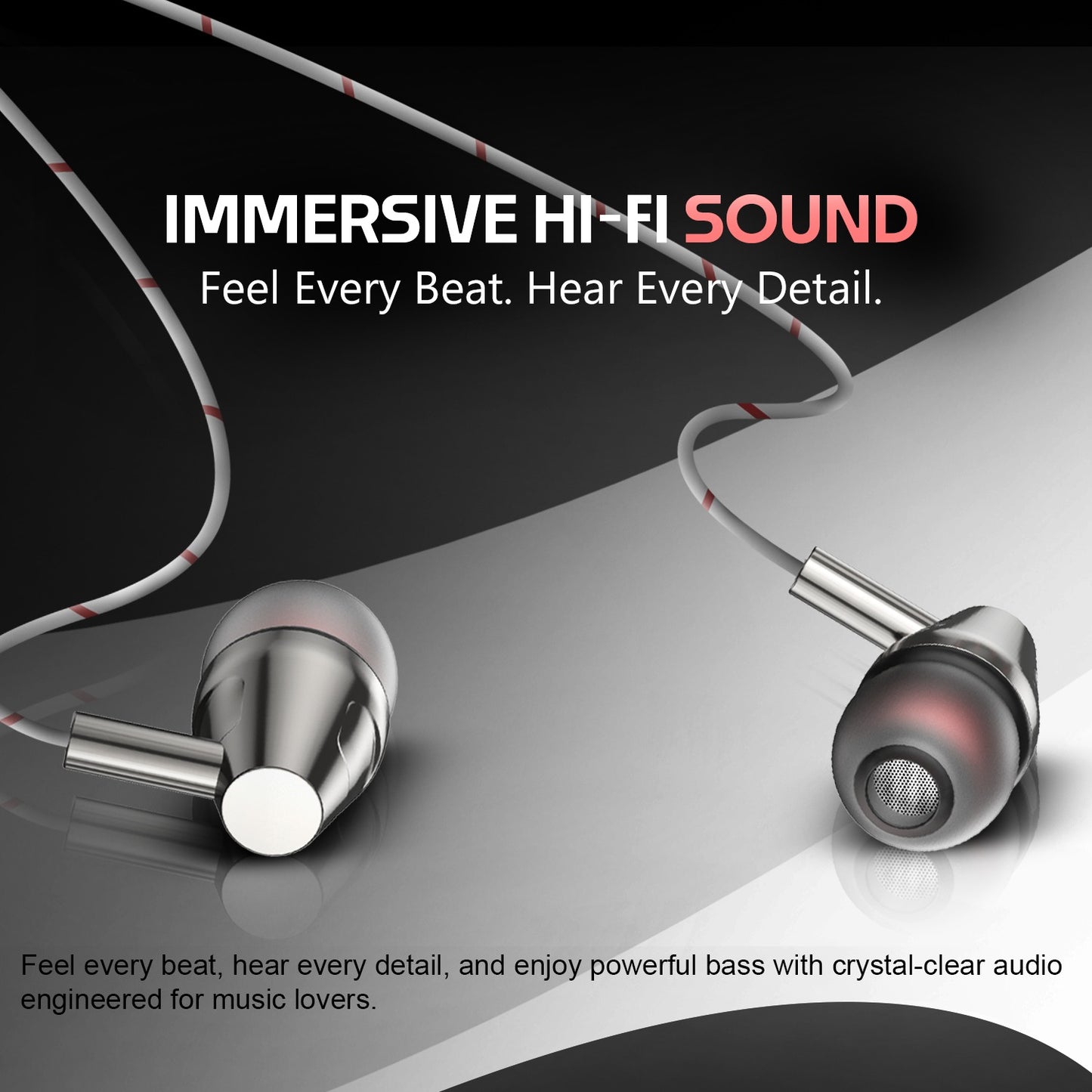 Wired Earphones with Mic 13mm Driver Hi-Fi Sound Type-C iTune 4