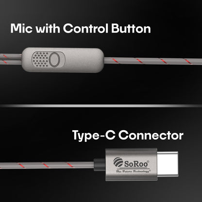 Wired Earphones with Mic 13mm Driver Hi-Fi Sound Type-C iTune 4
