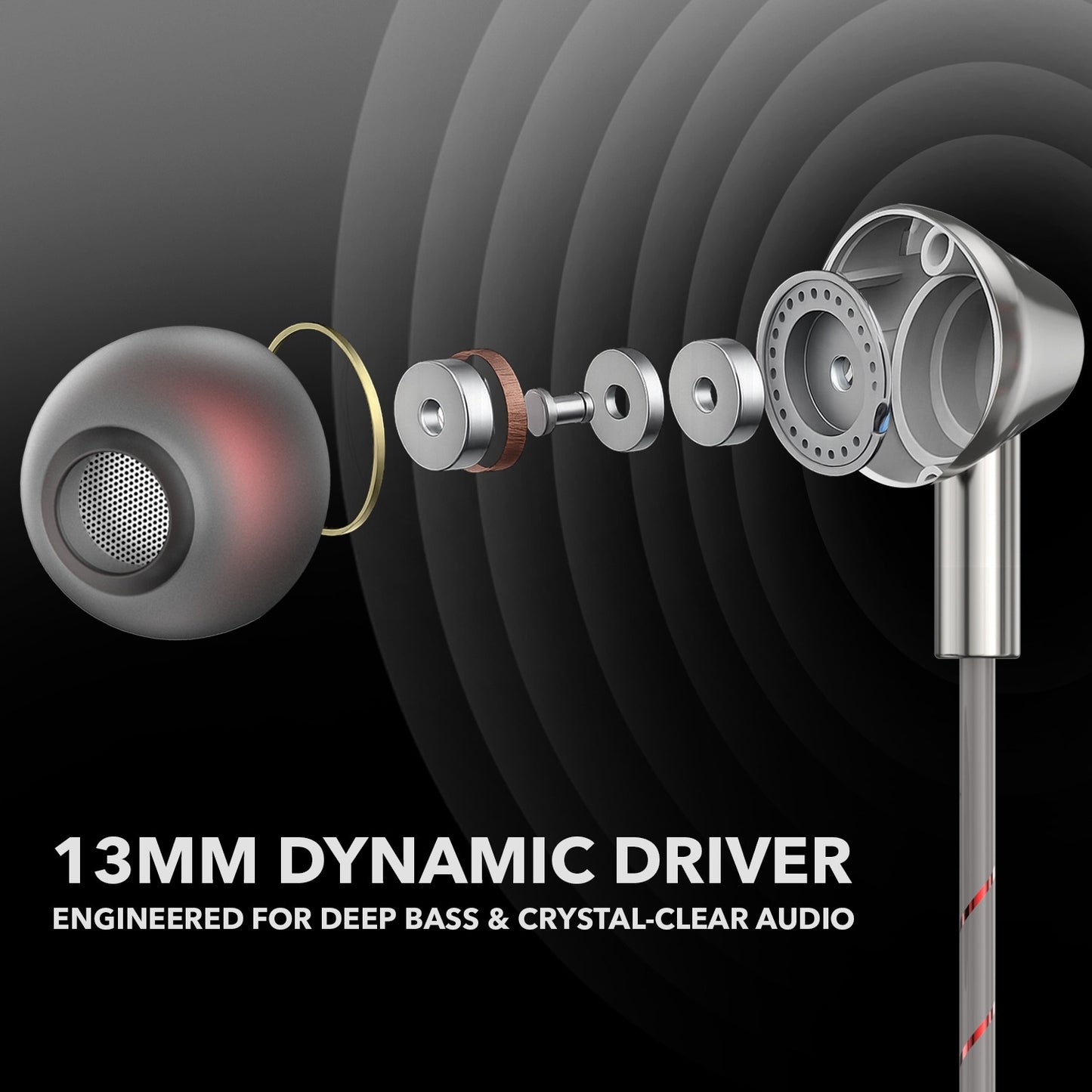 Wired Earphones with Mic 13mm Driver Hi-Fi Sound Type-C iTune 4
